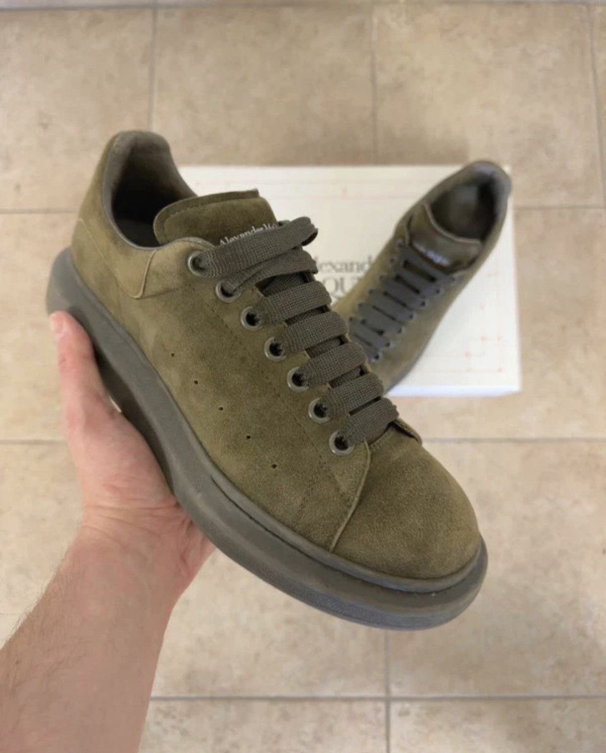 Alexander McQueen Alexander McQueen Tonal Suede Wedge Sole khaki Size US 8.5 / EU 41-42 - 7 Thumbnail