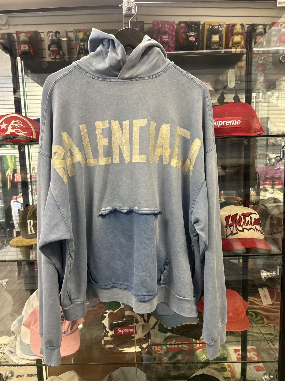 Balenciaga Balenciaga Blue Tape Hoodie Size US M / EU 48-50 / 2 - 1 Thumbnail