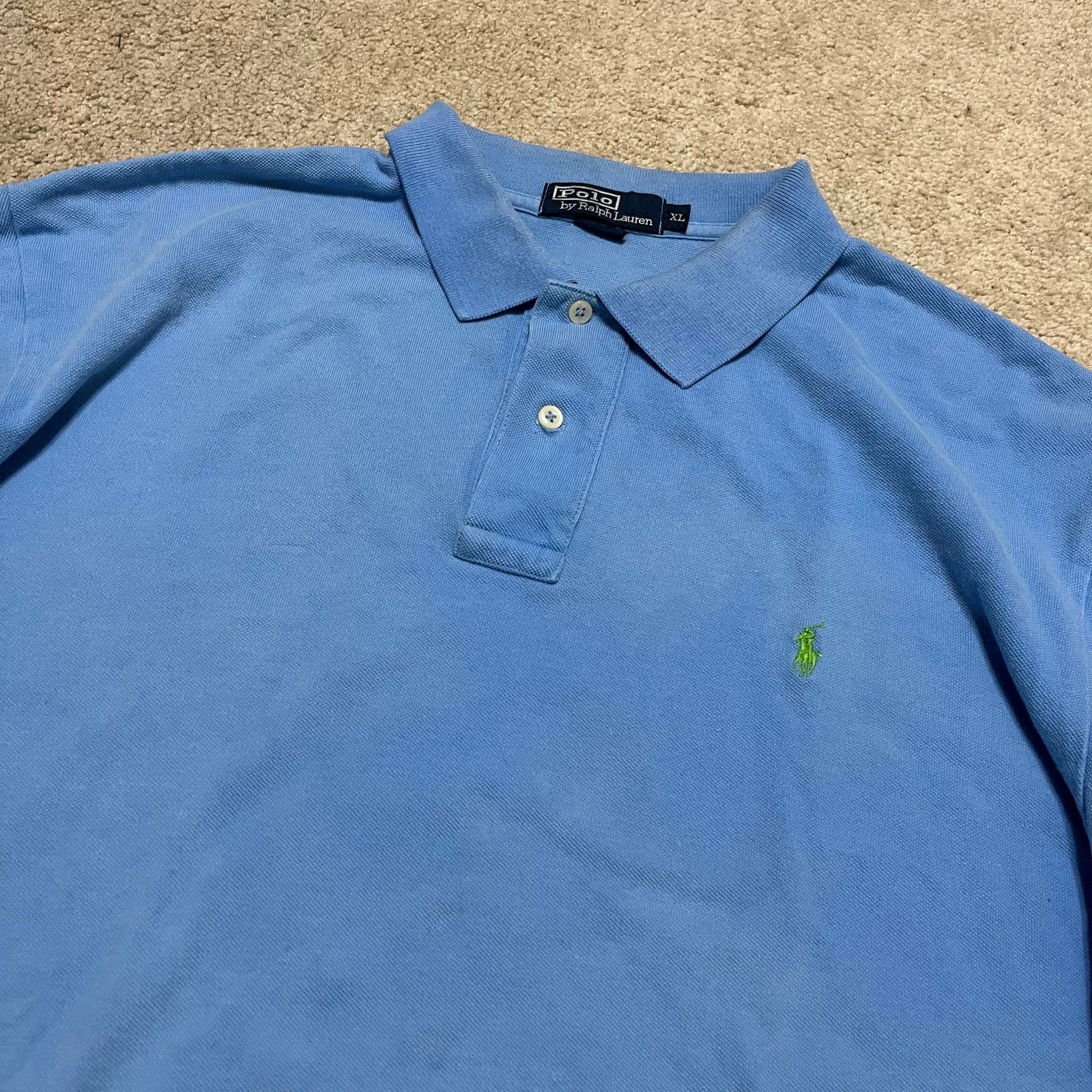 Polo Ralph Lauren Polo Ralph Lauren Baby Blue Green Pony Faded Polo Shirt XL Size US XL / EU 56 / 4 - 3 Thumbnail