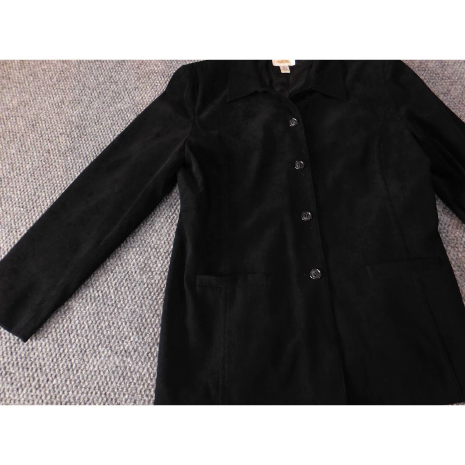 Talbots Talbots Jacket Black Strech Classic Trench Coat Medium Womens Polyester Button Long Sleeve Solid Mid-Length Casual Fall Spring Retro? Size M / US 6-8 / IT 42-44 - 4 Thumbnail