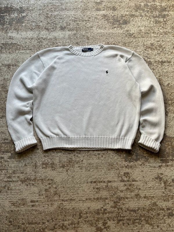 Polo Ralph Lauren Polo Ralph Lauren Sz XL Sweater Crewneck Small Pony White Size US XL / EU 56 / 4 - 1 Thumbnail