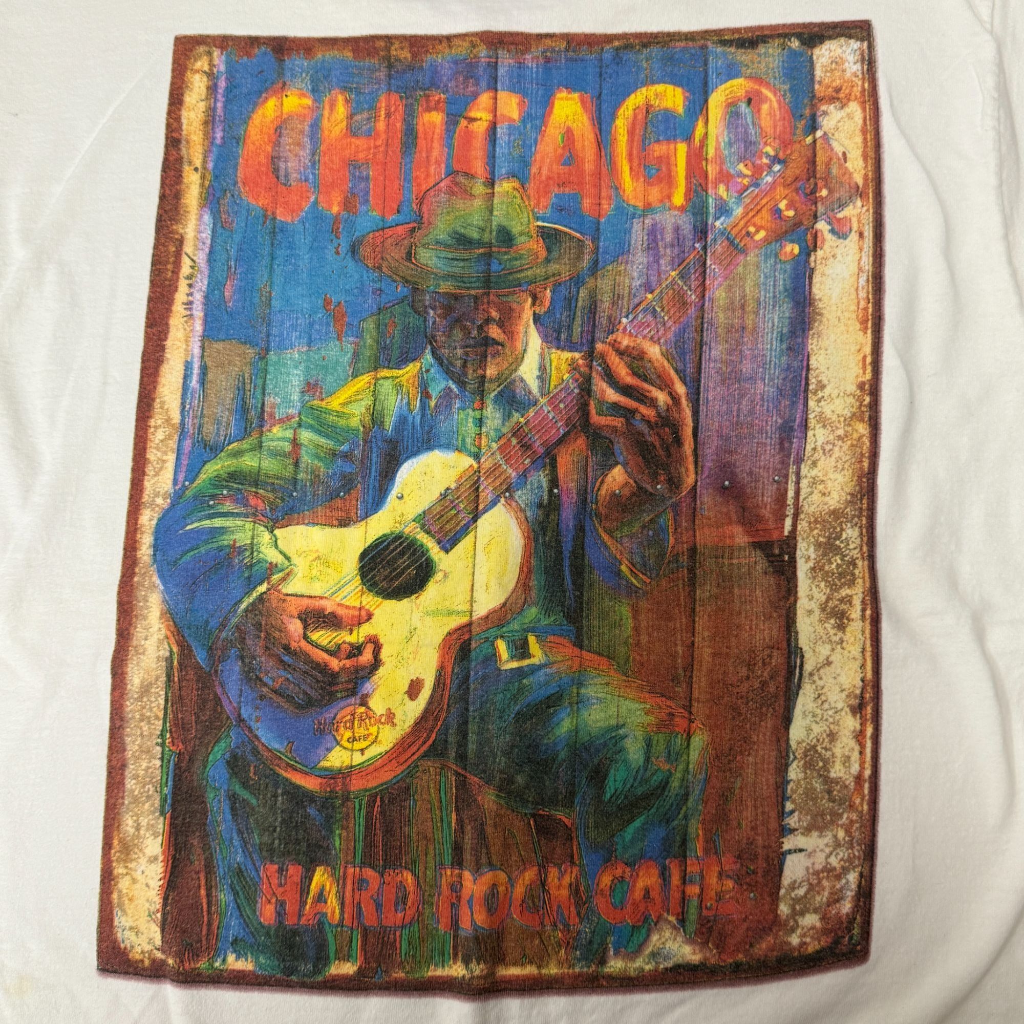 Hard Rock Cafe HARD ROCK Cafe CHICAGO CLUB GUITAR PLAYER Musician T Shirt Size US XL / EU 56 / 4 - 1 Thumbnail