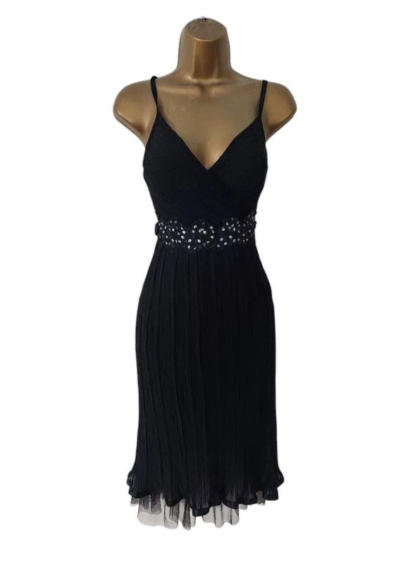 Vintage Vintage pleated black dress 8/10 Size M / US 6-8 / IT 42-44 - 1 Thumbnail