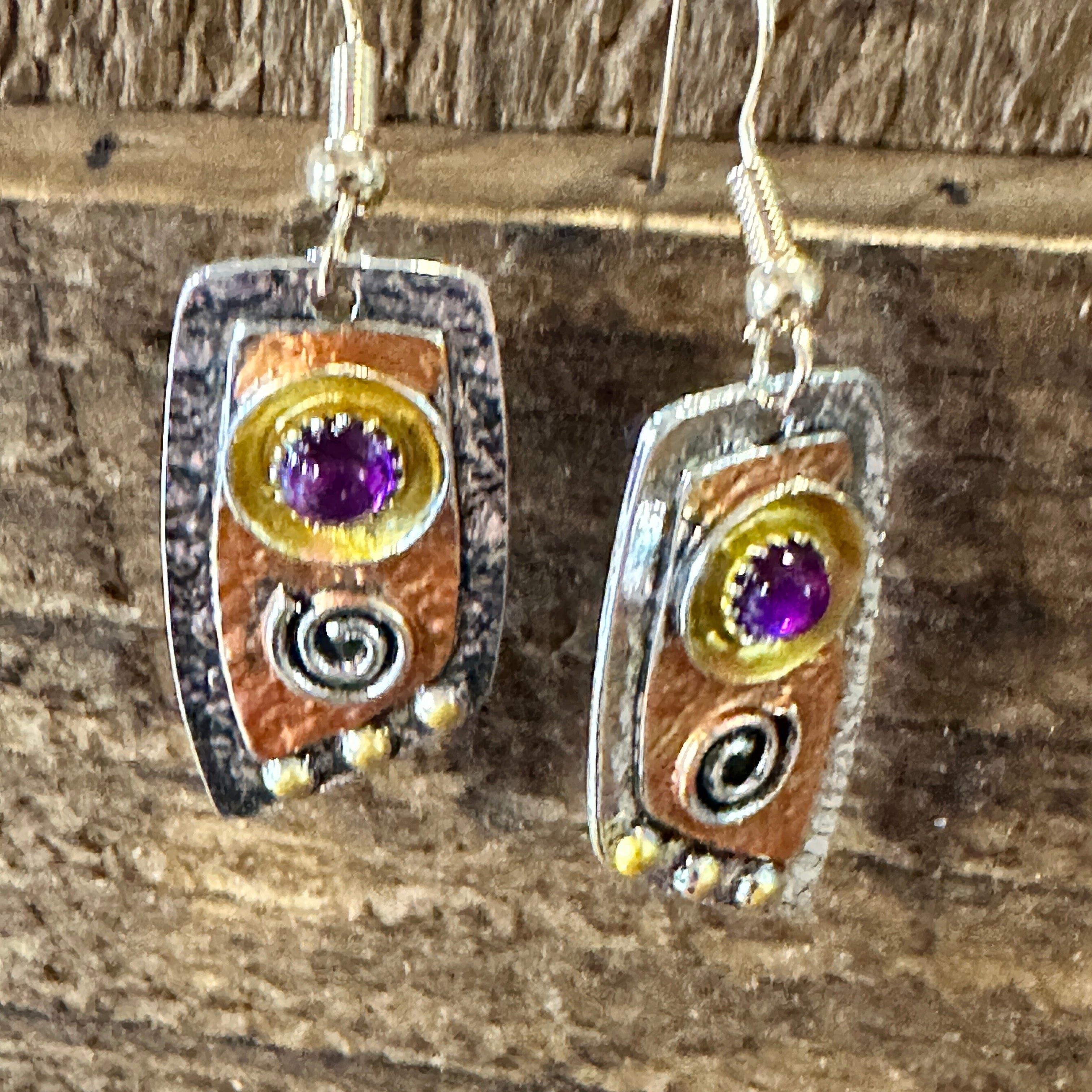 Other Handcrafted Bohemian Vintage Copper Dangle Earring, Retro Et Size ONE SIZE - 3 Thumbnail