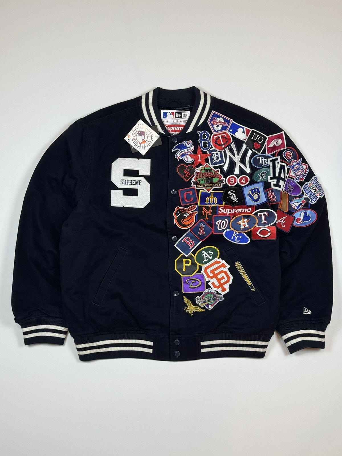 MLB × New Era × Supreme Supreme x New Era MLB Varsity Jacket (SS20) Size  XLarge | Grailed