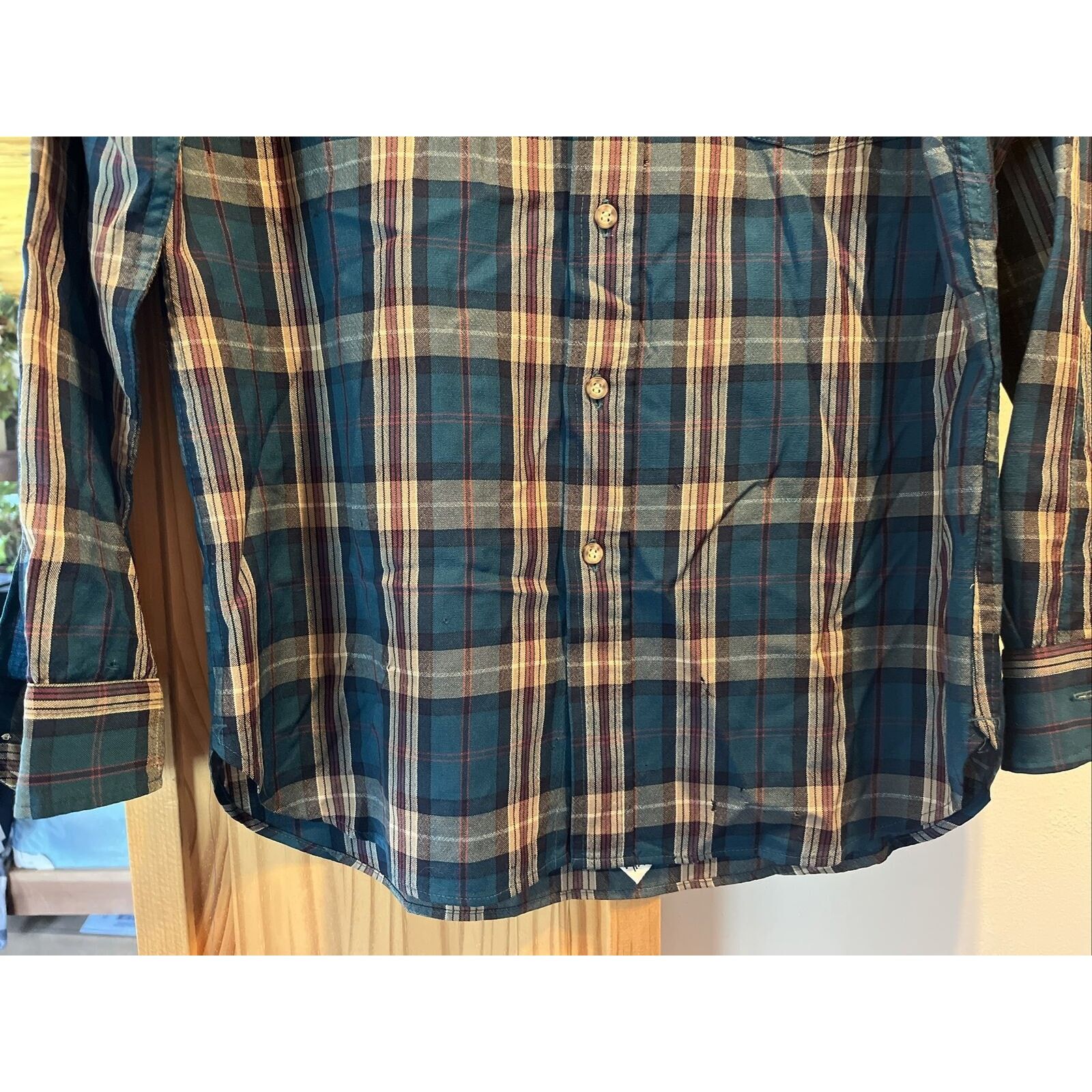 Pendleton Pendleton Vintage Men’s M Blue Plaid LS Button Up Wool Shirt Size US M / EU 48-50 / 2 - 9 Thumbnail
