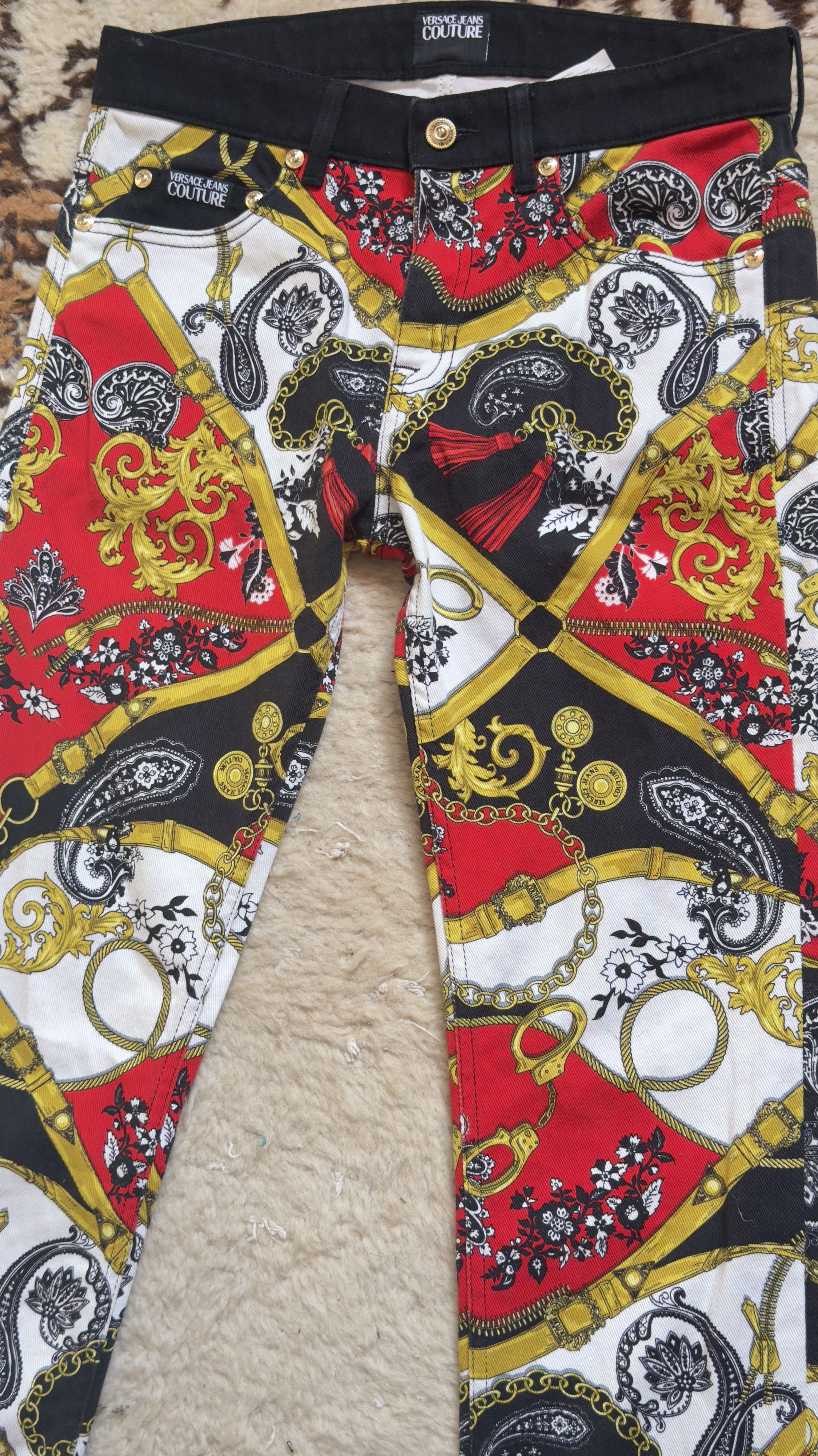 Versace Jeans Couture 🔥 Versace Rare Baroque Print Jeans size 31 US like new Size US 31 - 3 Thumbnail