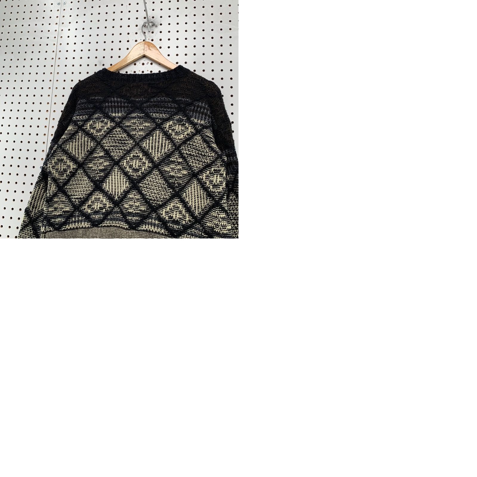 Forever 21 VINTAGE FOREVER 21 Knit Sweater Womens M Black Brown Argyle Crew Neck Loose Knit Shirt Pullover Winter Fall Womens Size M / US 6-8 / IT 42-44 - 10 Thumbnail