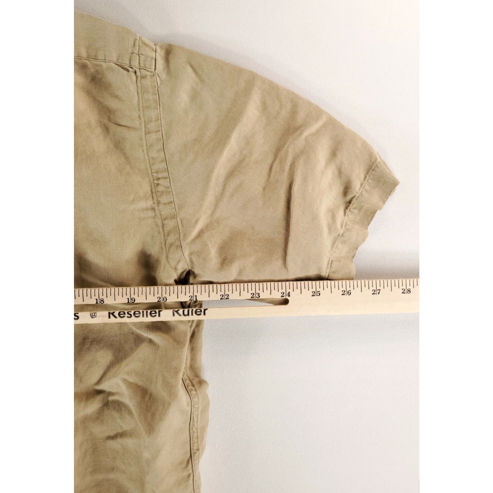 Polo Ralph Lauren Polo Ralph Lauren Shirt Mens M Linen Silk Blend Tan Brown Loop Collar Button Up Short Sleeve Size US M / EU 48-50 / 2 - 6 Thumbnail