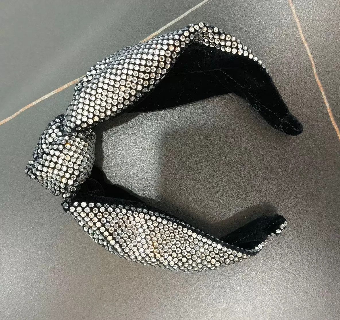 Miu Miu MIU MIU Black Rhinestone Headband Size ONE SIZE - 1 Thumbnail