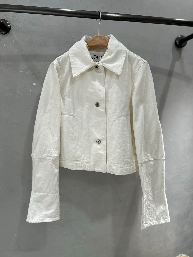 Loewe LOEWE White denim jacket Size XXS / US 00 / IT 34 - 1 Thumbnail