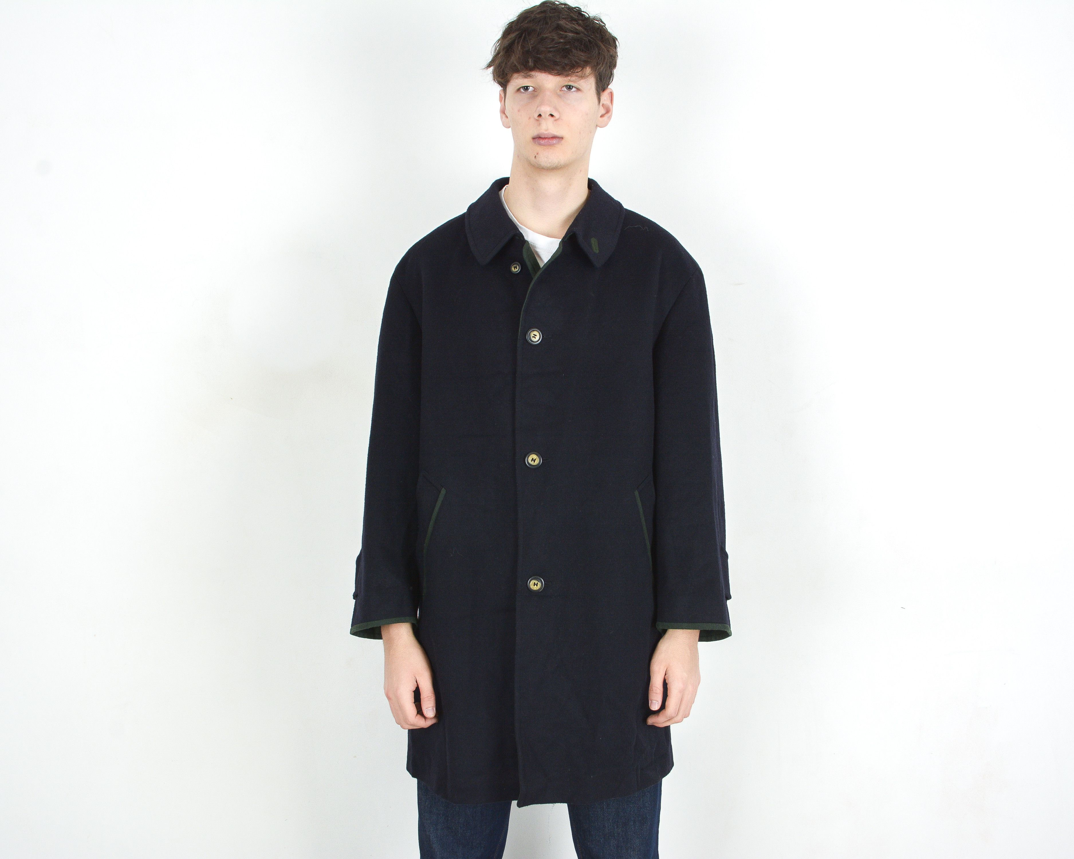 Bugatti Pischl Loden Tyroler 90s Men XL Wool Coat Jacket Pea tracht Size US XL / EU 56 / 4 - 1 Thumbnail