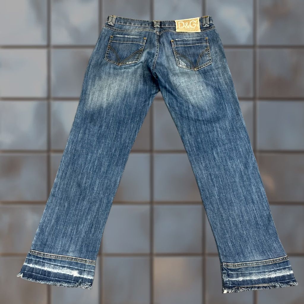 Dolce & Gabbana VINTAGE Dolce&Gabbana Jeans 34 30 UK 14 Whiskers Mid Wash Blue Fray Hem Size 36" / US 14 / IT 50 - 1 Thumbnail