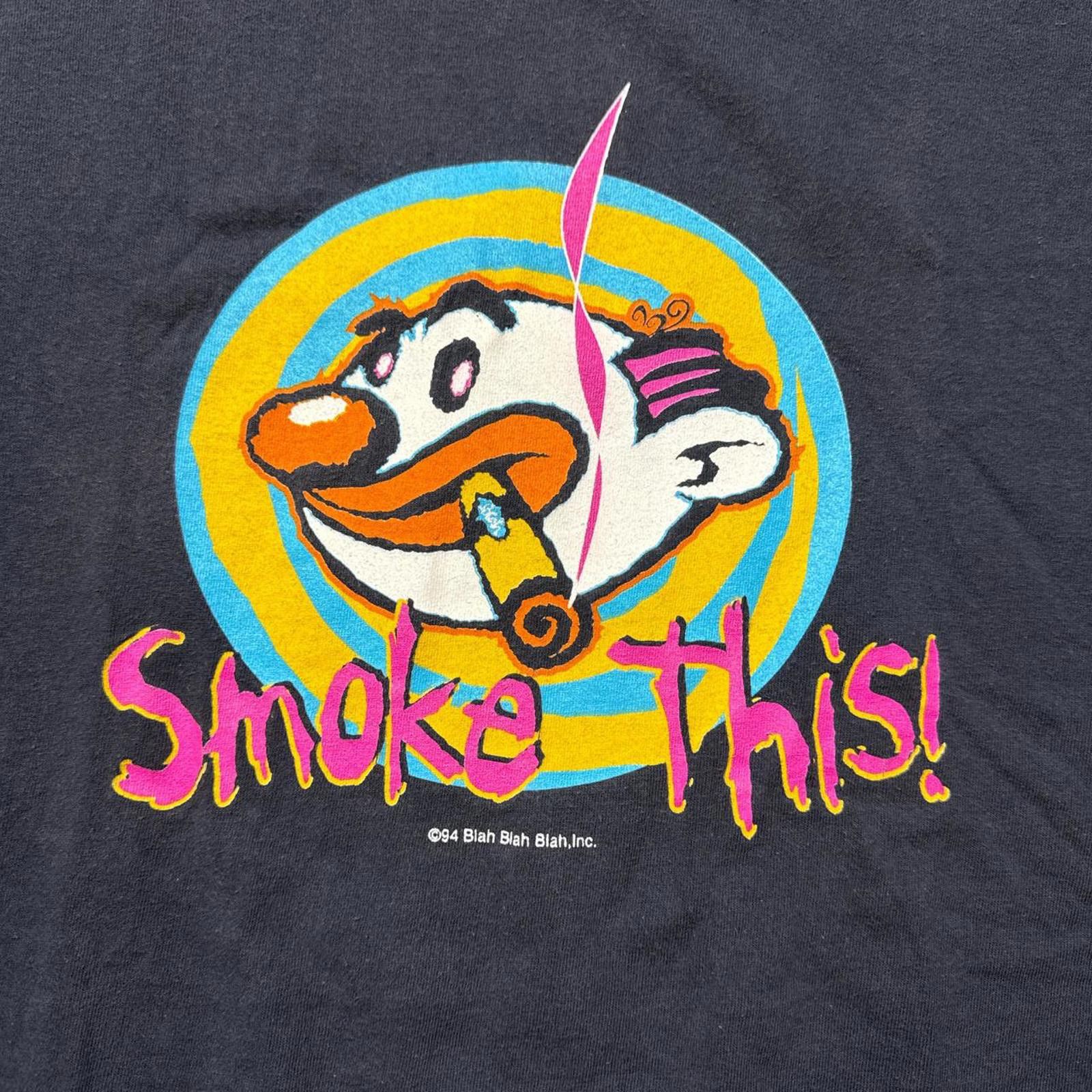 Other Smoke This Neon Colors Animated Blah Blah Faded 90's T-Shirt Size US XL / EU 56 / 4 - 3 Thumbnail