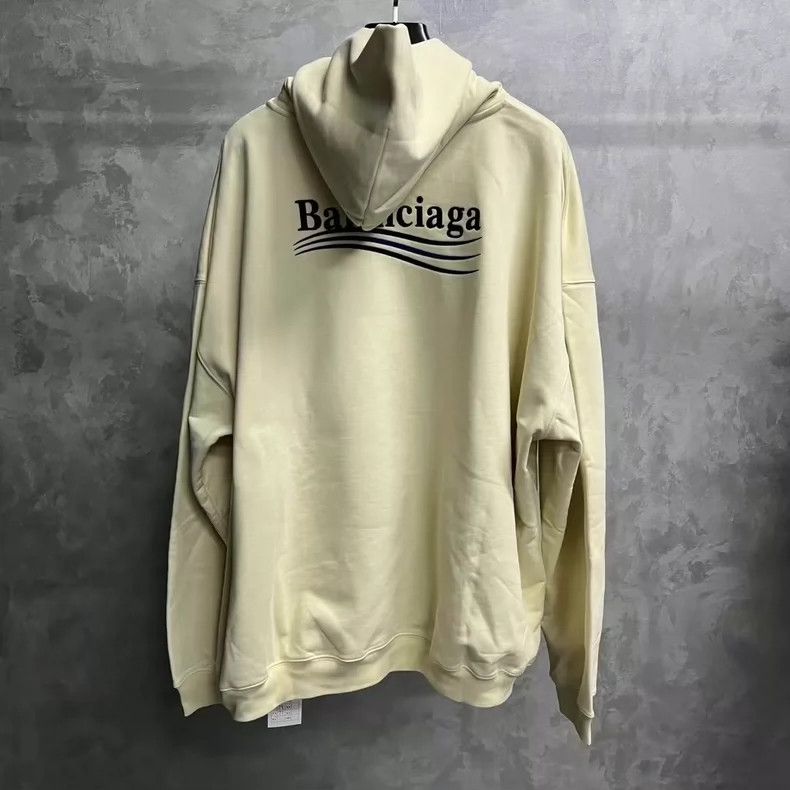 Balenciaga Balenciaga Light beige solid monogrammed pullover hoodie Size US L / EU 52-54 / 3 - 2 Thumbnail