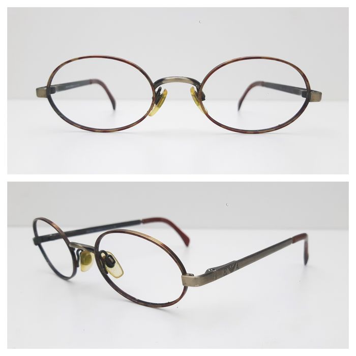 Emporio Armani Vintage 90s EMPORIO ARMANI 075 1008 Oval Italy Glasses ...