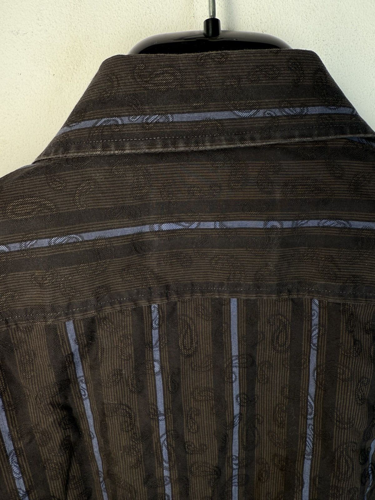 Yves Saint Laurent Paisley YSL Shirt Brown Button up Vintage Collar Dress y2k Size US L / EU 52-54 / 3 - 16 Thumbnail