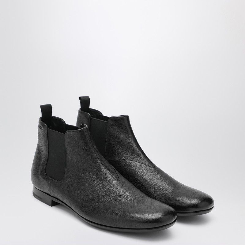 Prada Black Leather Chelsea Boots