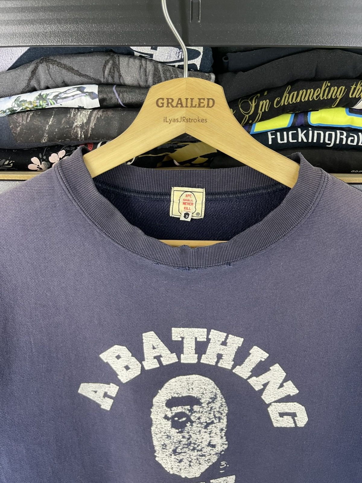 Bape Vintage A Bathing Ape (BAPE) Distressed swetshirt Size US M / EU 48-50 / 2 - 8 Thumbnail