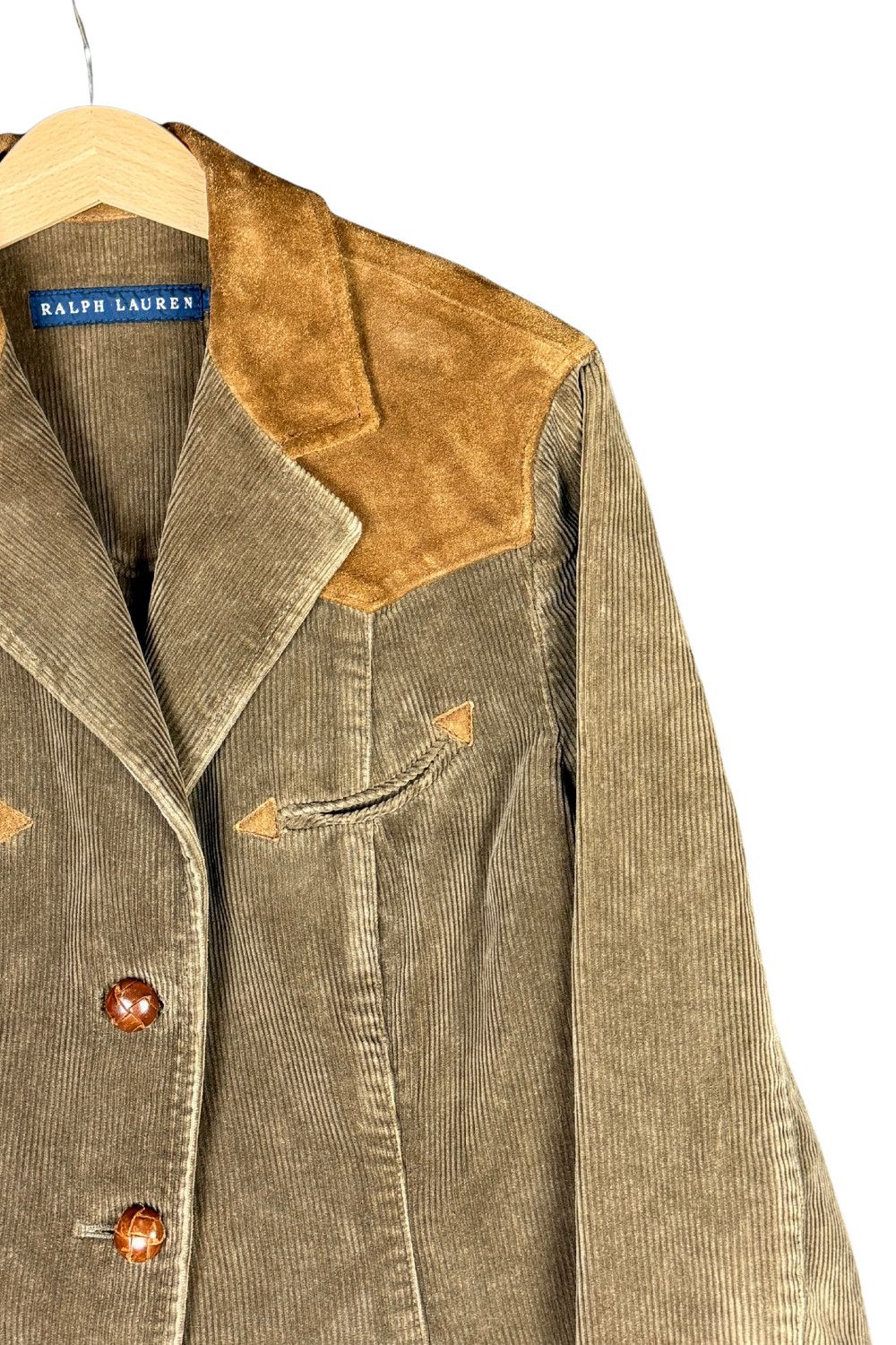 Ralph Lauren Suede Yoke Western Corduroy Blazer Women's 8 image 10