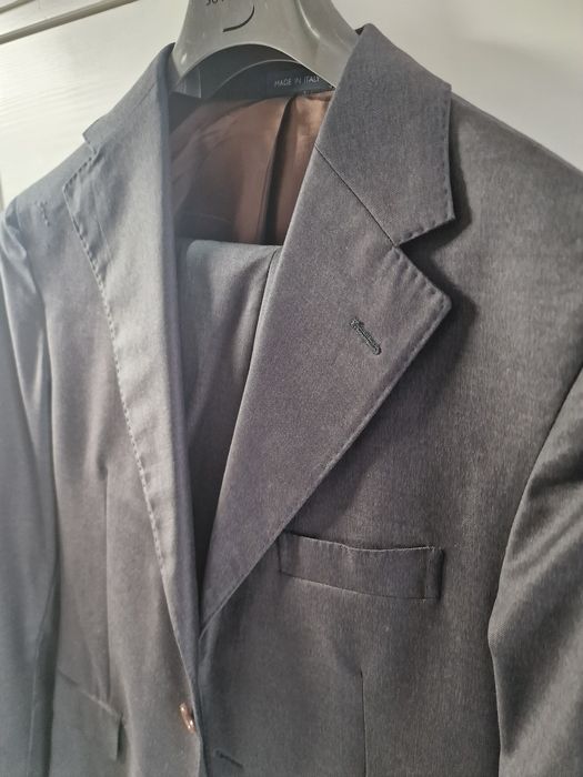 Wool Suit - Mens Plaid Suit - Checkered Windowpane - Super 150s Fabric Business Suit Gray - 100% Percent Wool Fabric Suit - Worsted Wool Business Suit main image 0