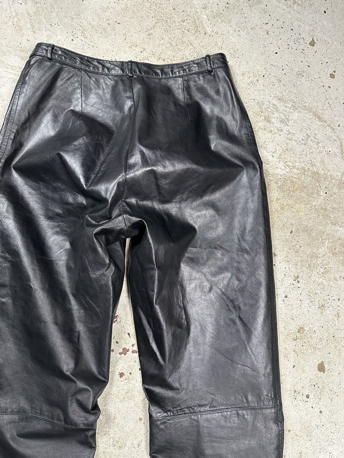 Genuine Leather Vintage 90s Black Genuine Leather Pants Avant Garde moto Size US 29 - 12 Thumbnail