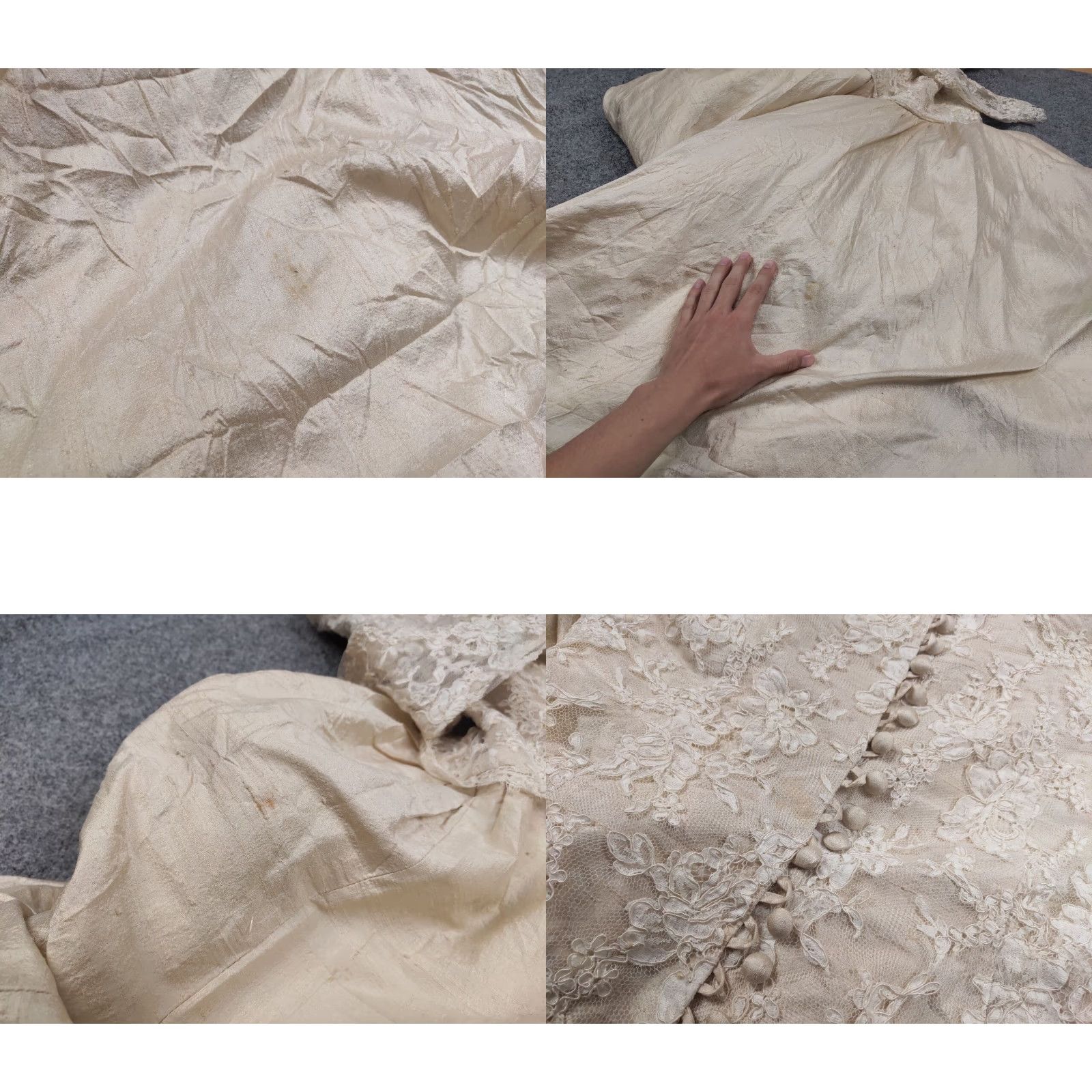 Vintage VINTAGE Phun Shirts lace Dress Button made in usa Shirt Dress M/L Beige 80s wedding style Women's Size M / US 6-8 / IT 42-44 - 11 Thumbnail