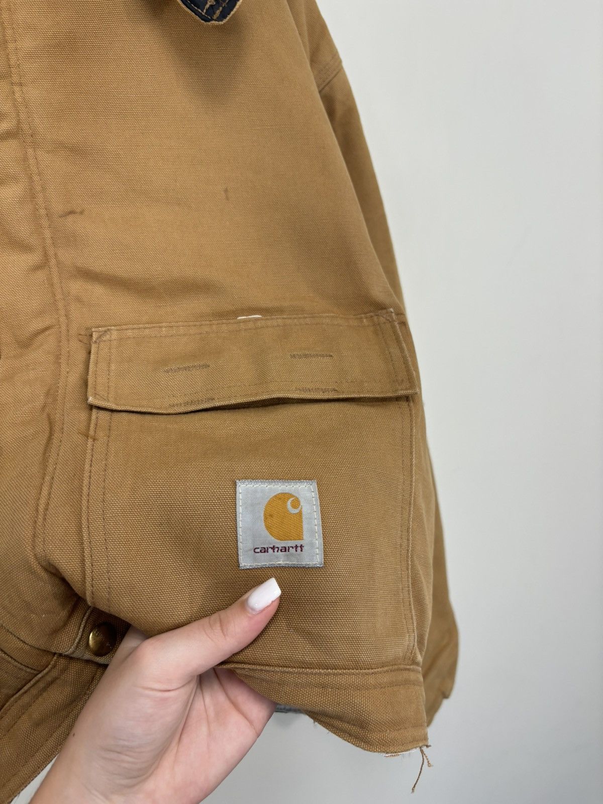 Carhartt Vintage 90s Carhartt USA Workwear Hooded Boxy Cropped Jacket Size US L / EU 52-54 / 3 - 9 Thumbnail