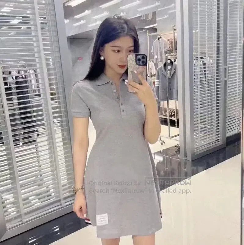 Thom Browne Thom Browne Gray Cotton Blend Short Dress . Size M / US 6-8 / IT 42-44 - 8 Thumbnail