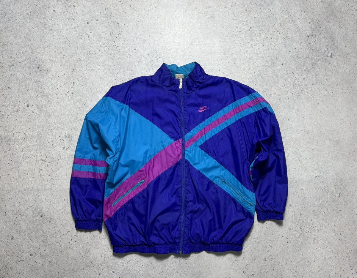 Nike Nike Vintage 80’s Nylon Track Top Jacket Drill Size US XL / EU 56 / 4 - 1 Thumbnail