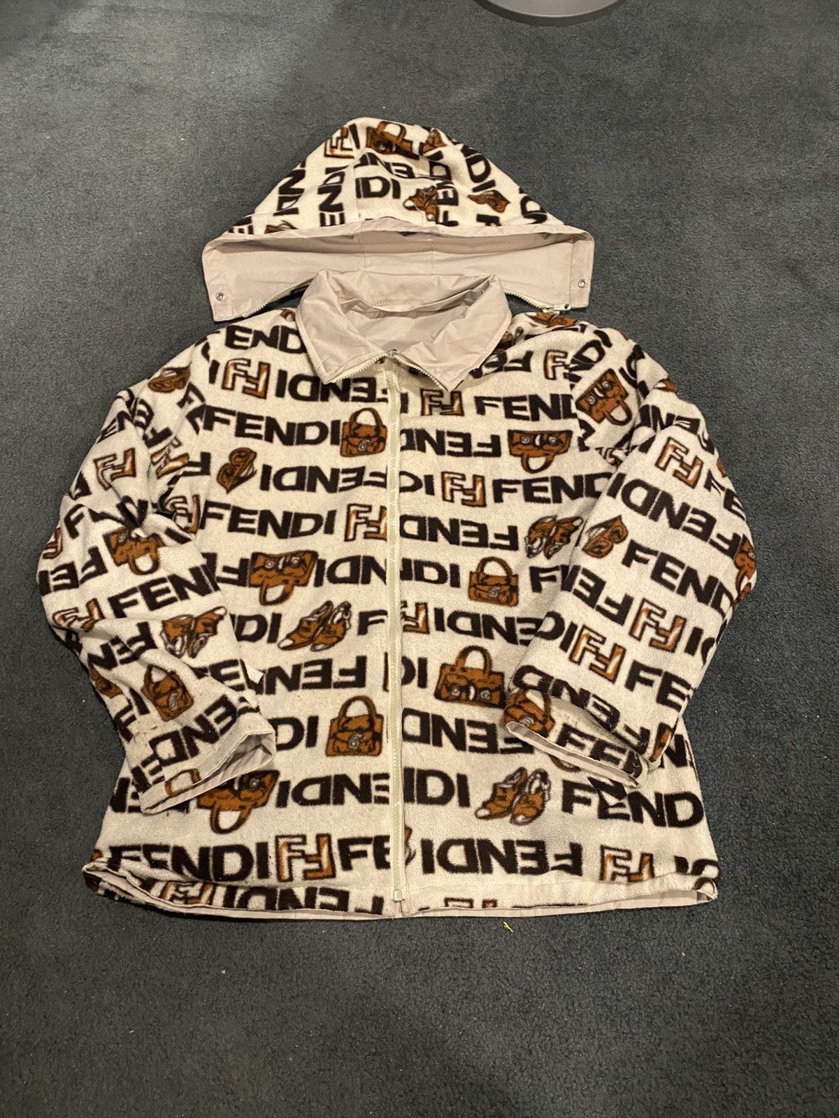 Designer × Fendi × Vintage VINTAGE FENDI WOMENS FLECE LINED JACKETs Size L / US 10 / IT 46 - 3 Thumbnail