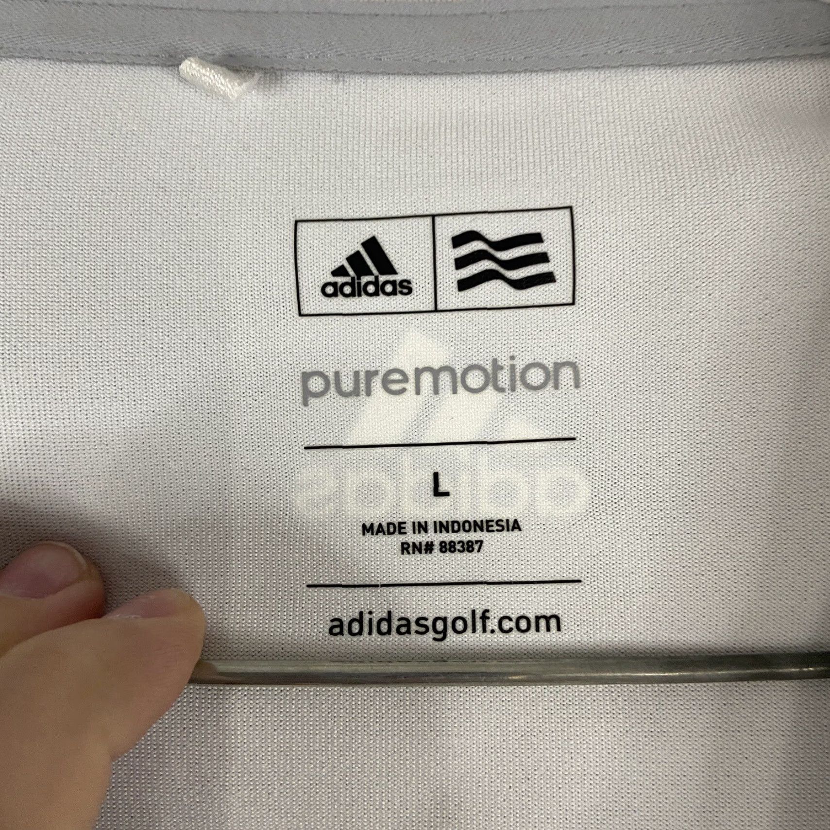 Adidas ADIDAS Polo Shirt Men L White Short Sleeve Puremotion Polo Mens Large White Polo Shirt Size US L / EU 52-54 / 3 - 6 Thumbnail