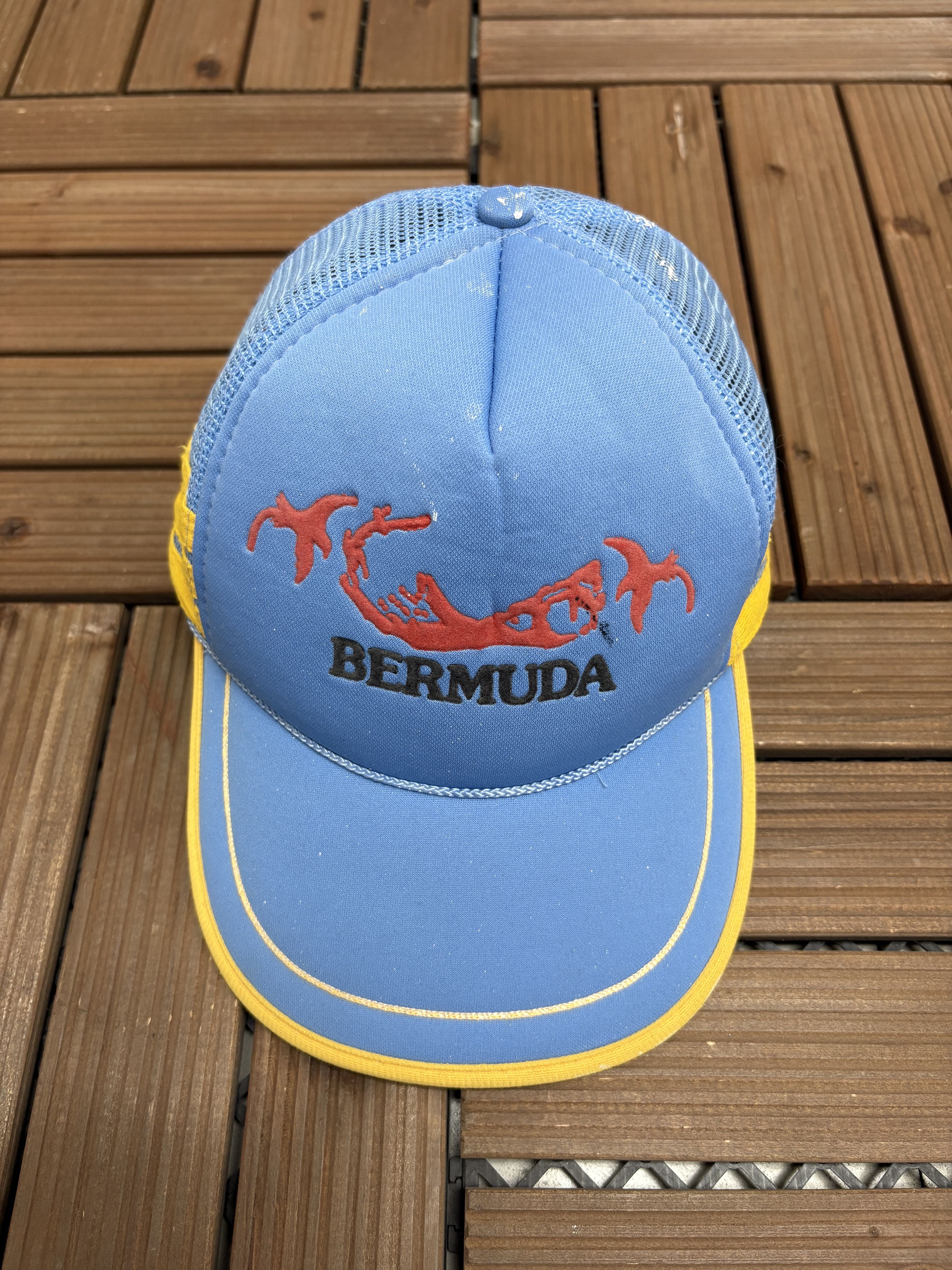 Vintage Bermuda Island Vintage Blue Trucker Snap Back Hat Size ONE SIZE - 2 Thumbnail