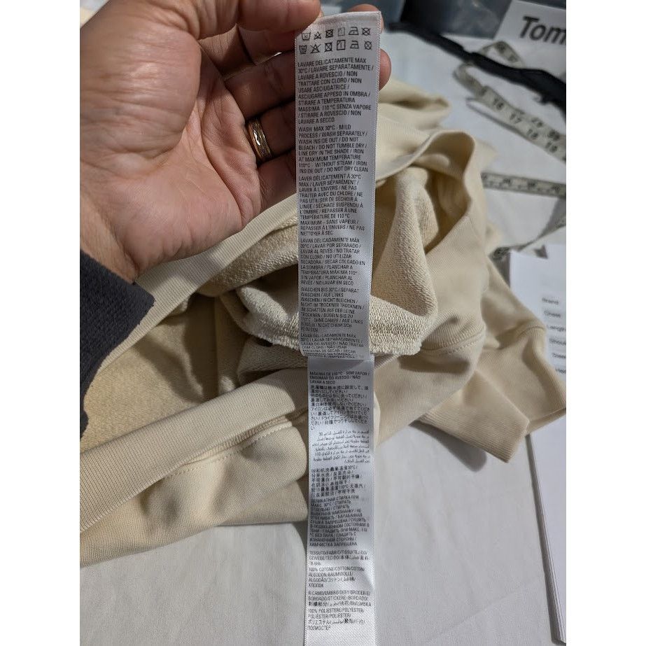Balenciaga o1rshd1 Hoodie Embroider Pol Bouclette in Cream/Black/Blue Size US S / EU 44-46 / 1 - 16 Thumbnail