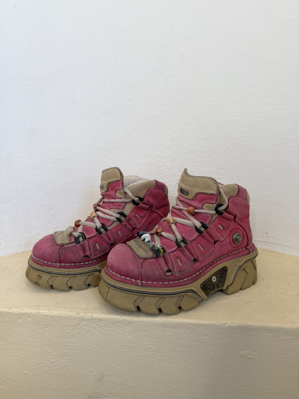 New Rock Rare New Rock M-106 Pink Tower Platform Boots Size 38 Size US 8 / IT 38 - 1 Thumbnail