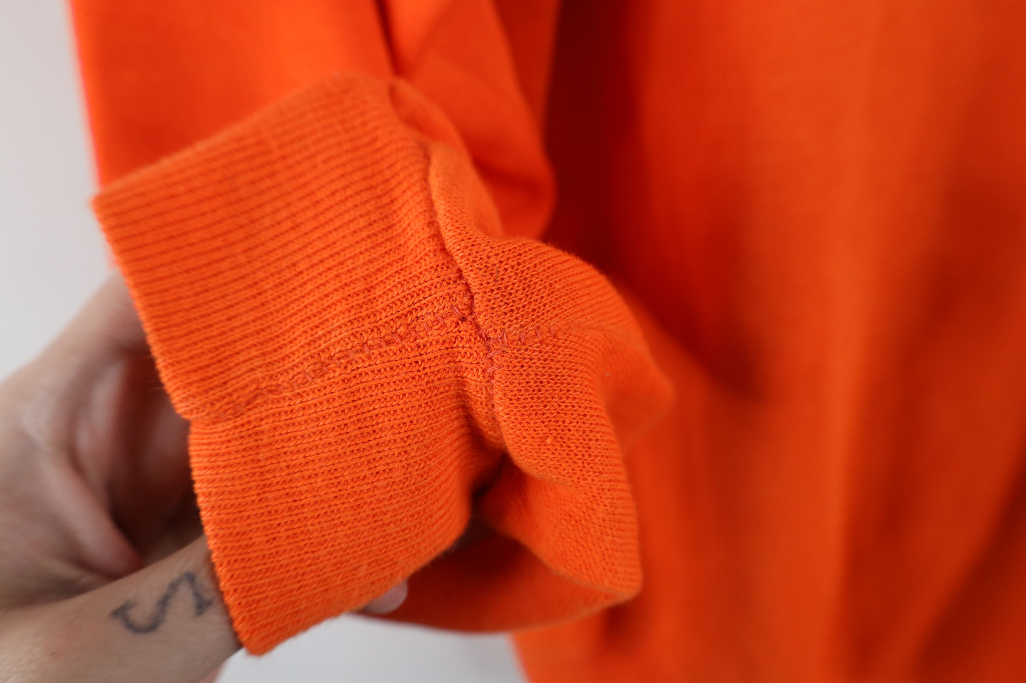 Vintage Vintage 70s Streetwear Blank Crewneck Sweatshirt Orange USA Size US L / EU 52-54 / 3 - 10 Thumbnail