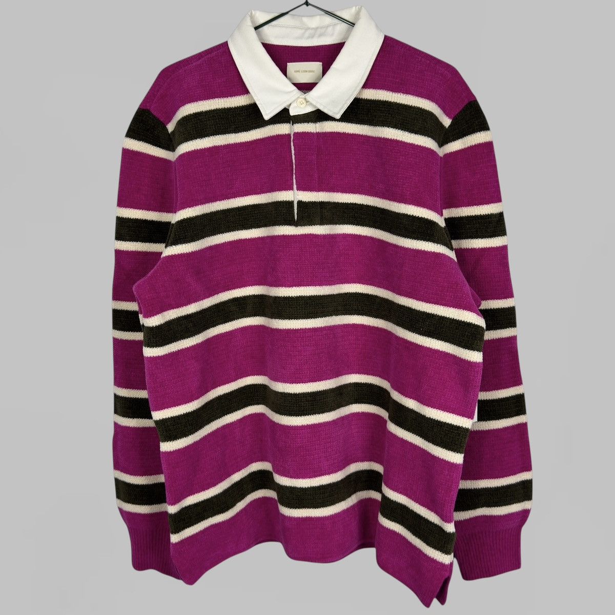 Aime Leon Dore Striped Shaker Stitch Polo | Grailed