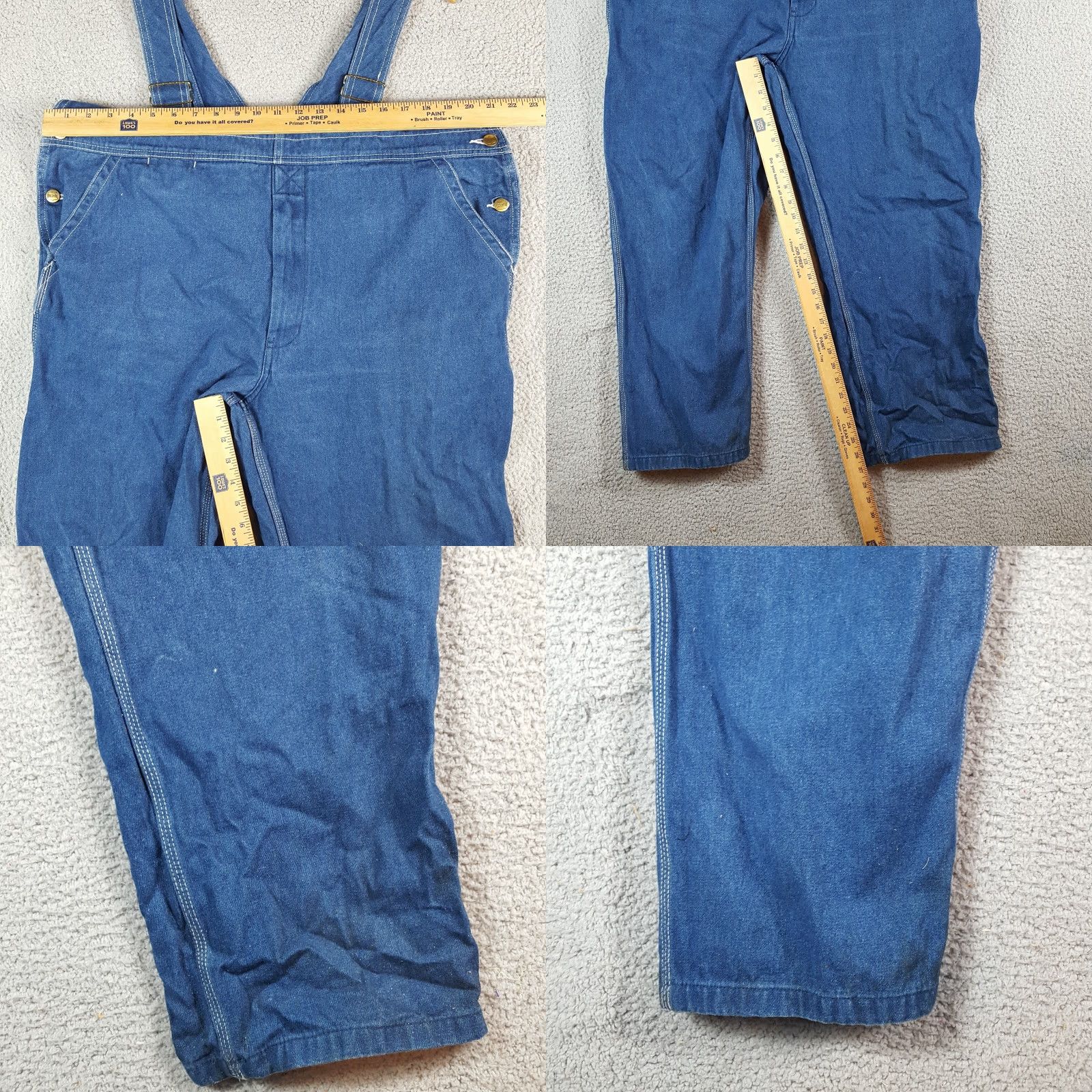 Vintage VINTAGE Big Smith Carpenter Bibs Jeans Denim Workwear 42 Mens 5-Pocket Design Blue Cotton Overalls Bibs 27in Inseam 80s 90s Retro Workwear Size US 42 / EU 58 - 8 Thumbnail