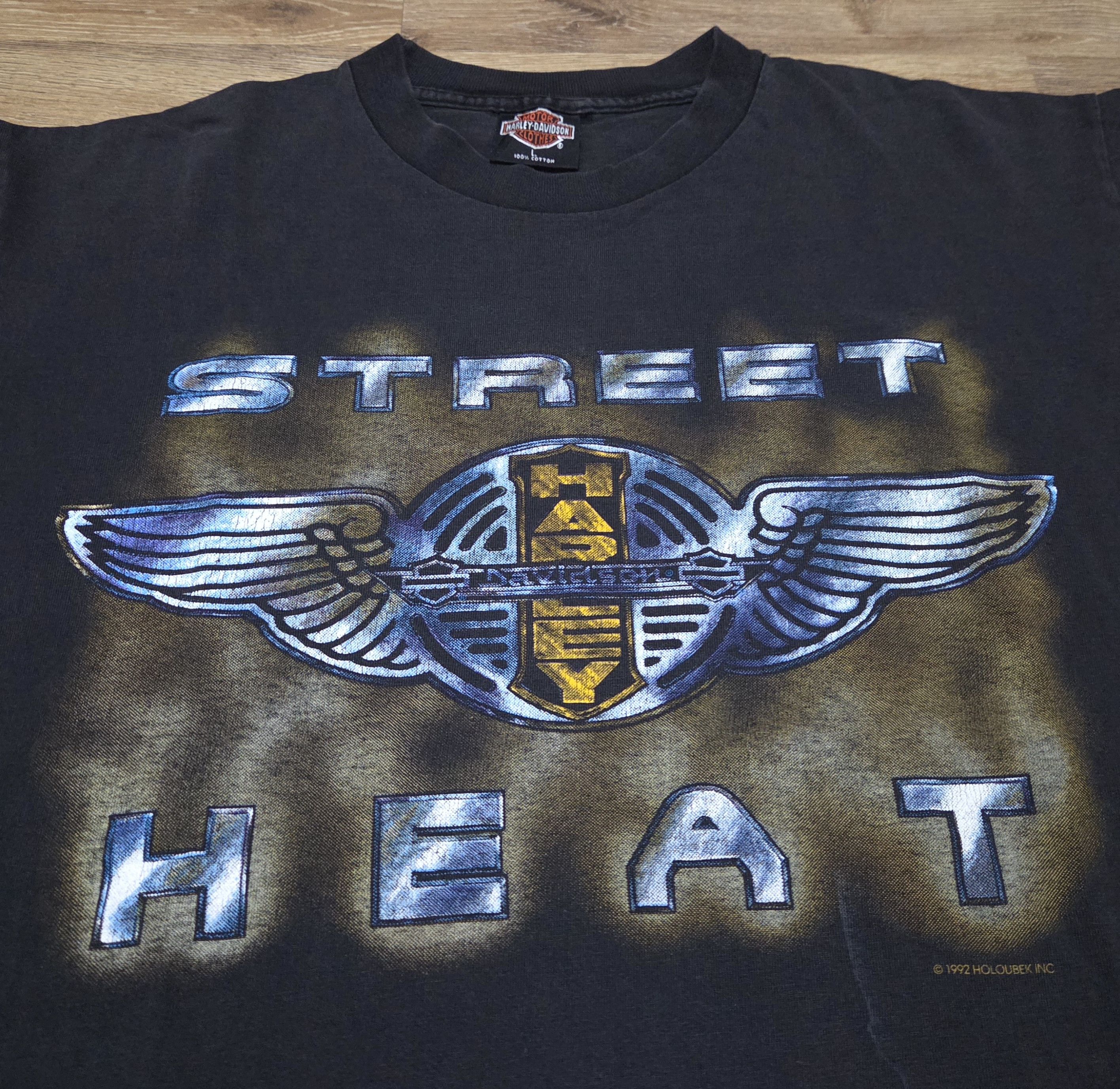 Harley Davidson Vintage 90s Motorcycle Harley Davidson HD Street Heat Shirt Size US L / EU 52-54 / 3 - 3 Thumbnail