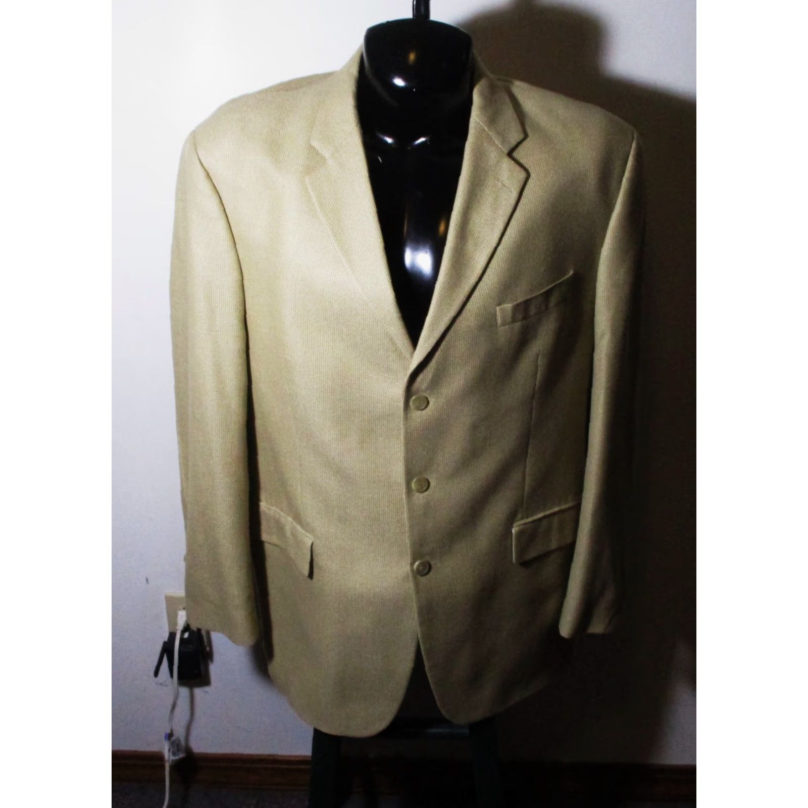 Ralph Lauren LAUREN Ralph Lauren Blazer Men Tan 46 Long Wool Blend 3-Button Jacket Single-Breasted Viscose Lining Dry Clean Only Adult Mens Jacket/Coat Size 46R - 2 Thumbnail
