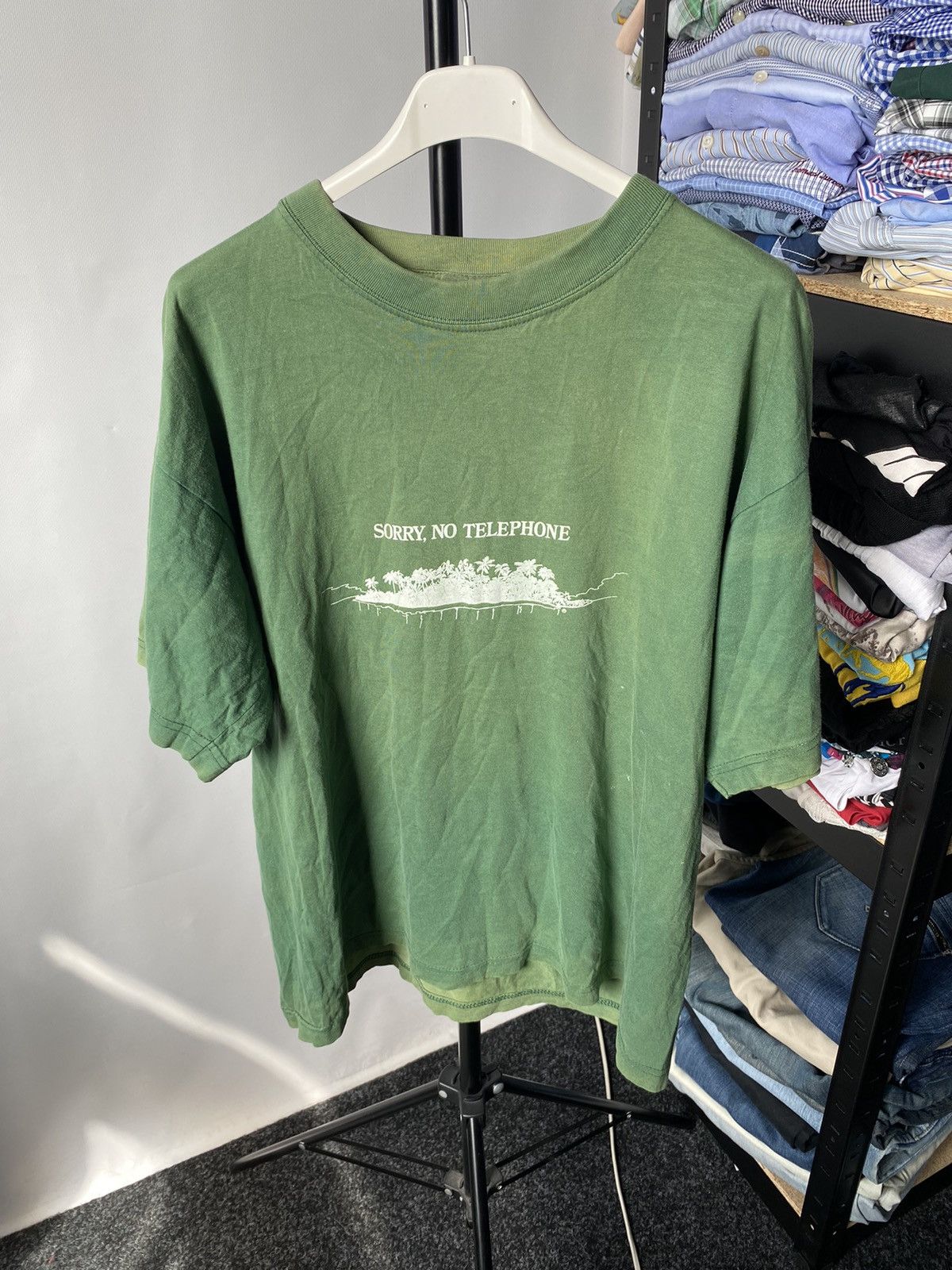 Other 90s Humor “Sorry No Telephone” Island Joke Tee Shirt Size US M / EU 48-50 / 2 - 2 Thumbnail