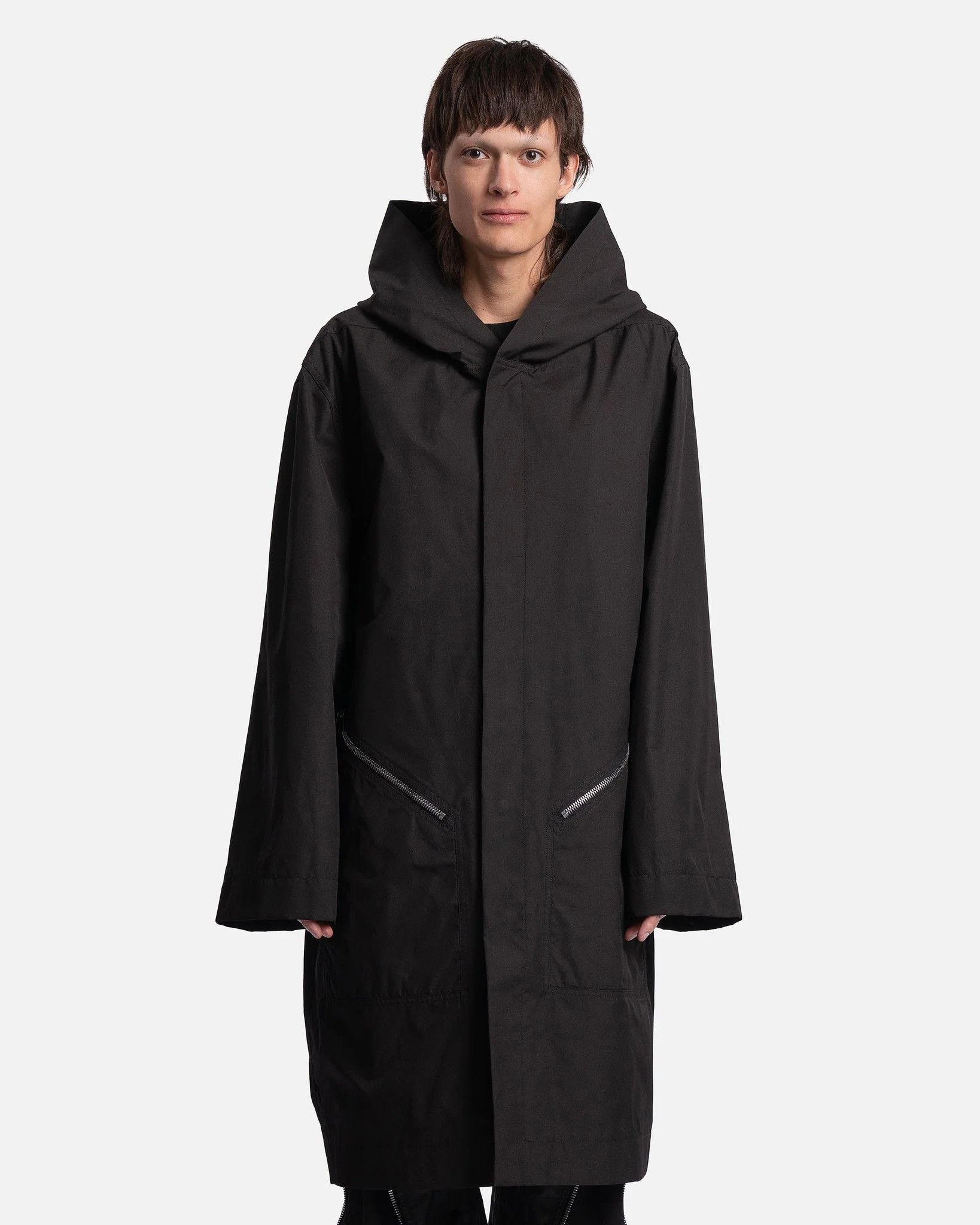 Rick Owens RICK OWENS black oversized hooded raincoat jacket Medium Size US M / EU 48-50 / 2 - 2 Thumbnail