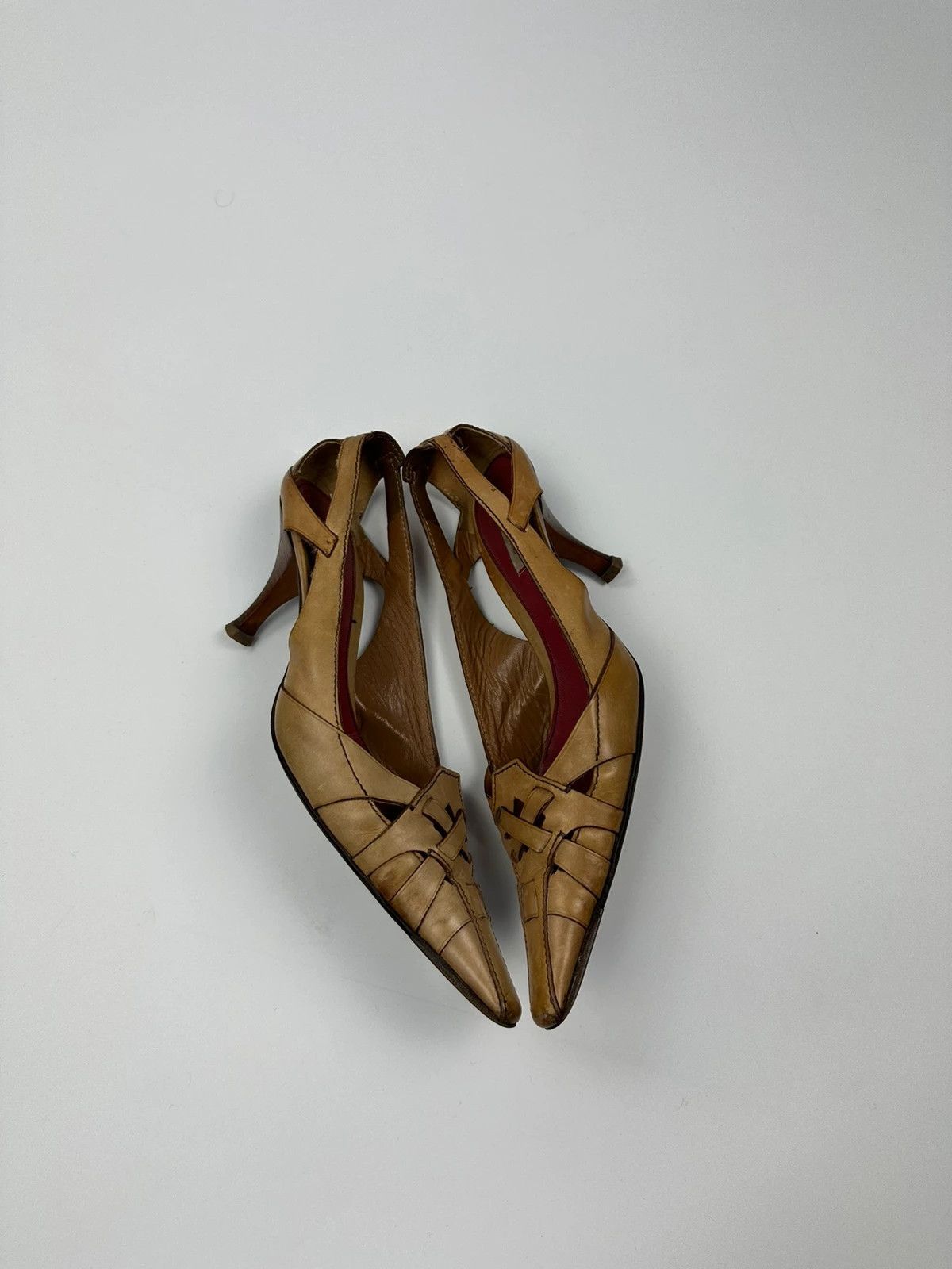 Prada Prada Milano Beige Leather Pumps Heels Pointy Toe Size US 6 / IT 36 - 2 Thumbnail