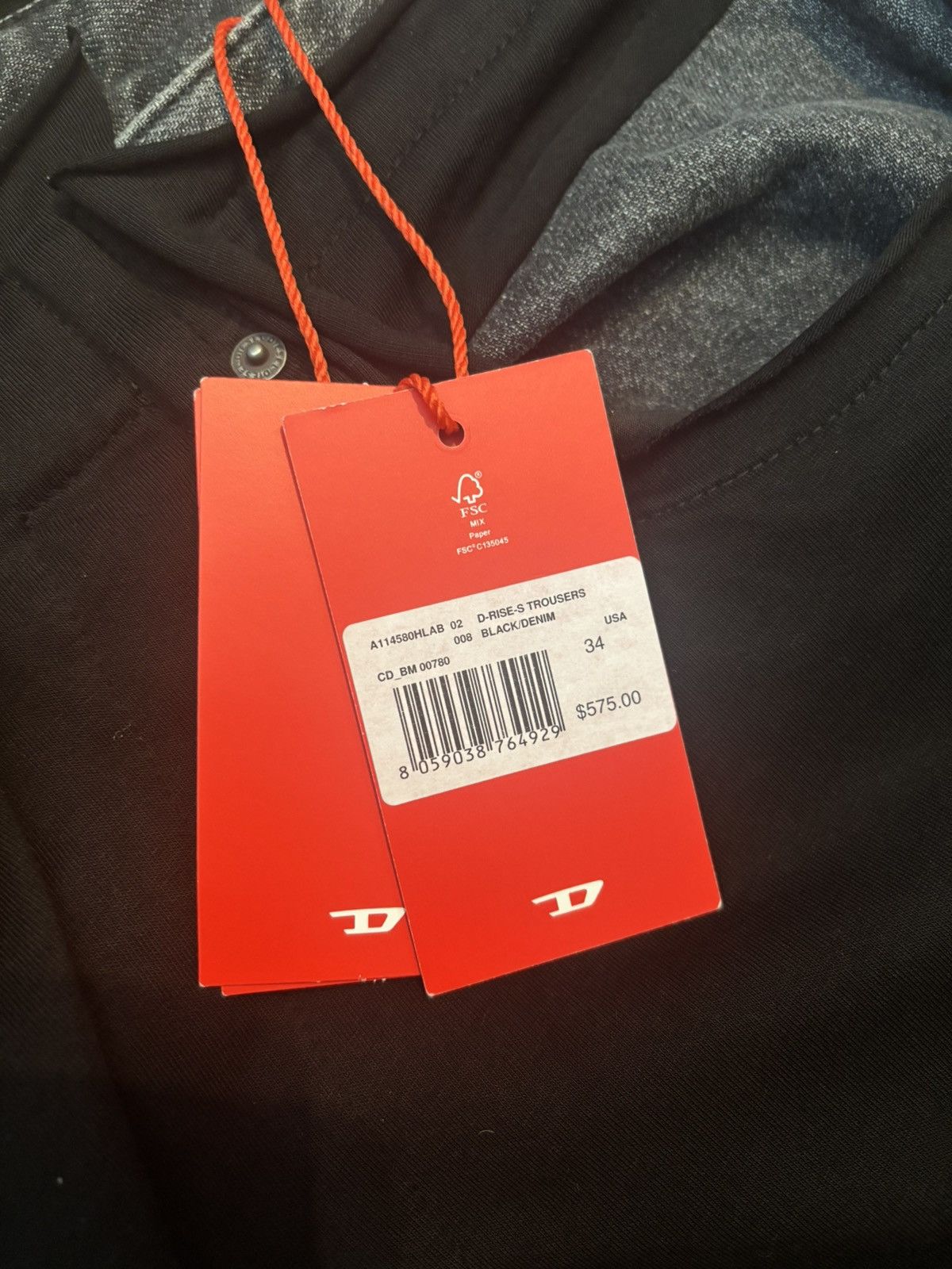 Diesel D-Rise-S Jeans with jersey overlay. Size US 34 / EU 50 - 4 Thumbnail