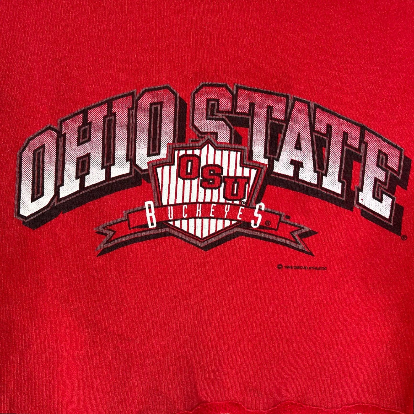 Vintage VINTAGE 1993 Ohio State Buckeyes Crop Sweatshirt Womens Large Red Pullover Activewear Jersey Size L / US 10 / IT 46 - 2 Thumbnail