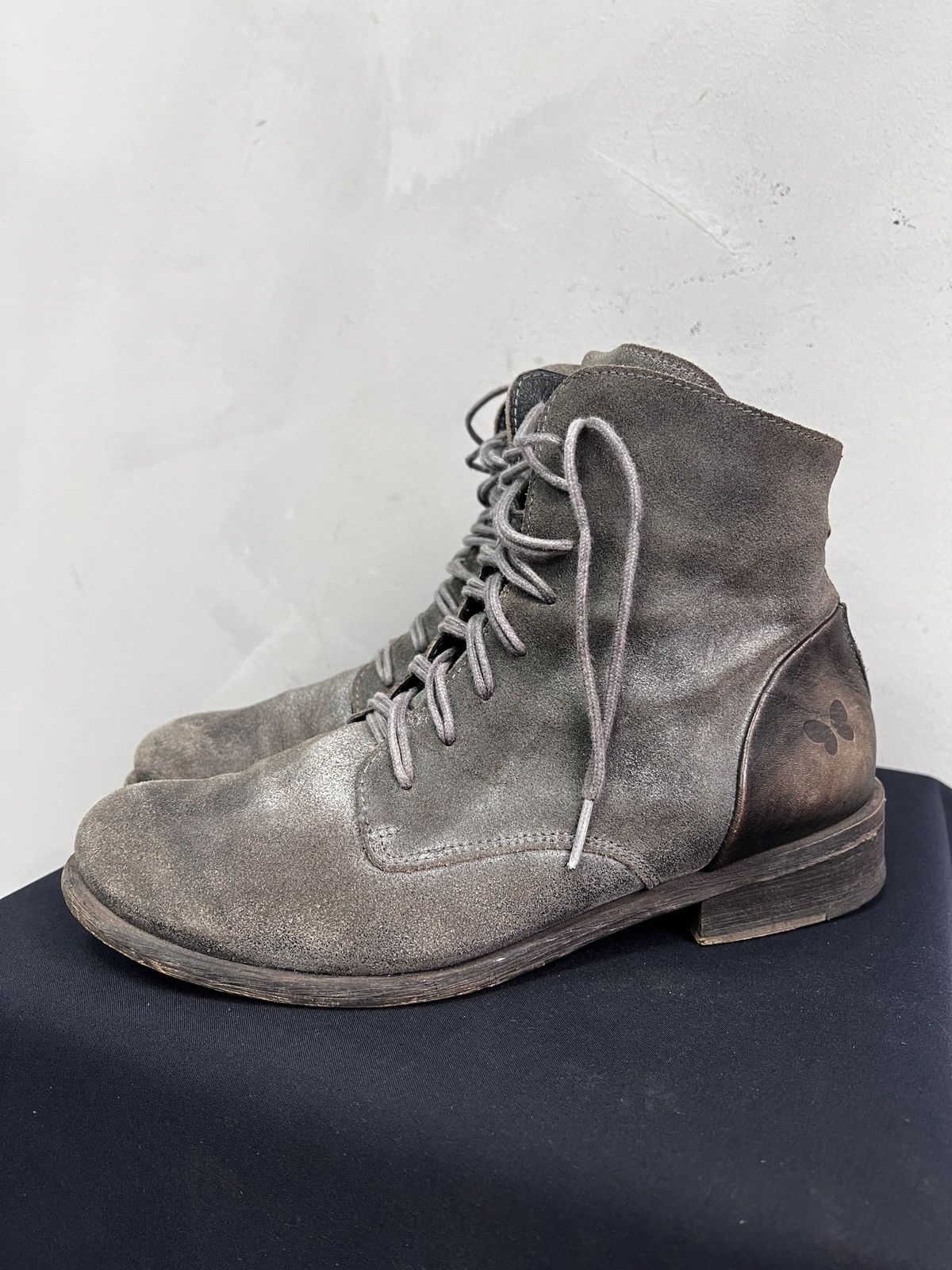 Guidi Hedi slimane Suede Gray Boots Lace up Faded Vintage style Size US 7.5 / EU 40-41 - 8 Thumbnail