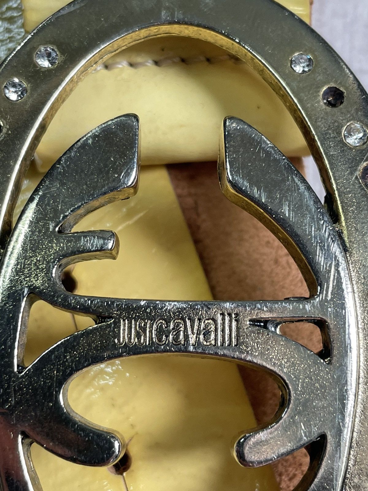 Just Cavalli Vintage Just Cavalli 90’s Archive Leather Belt Yellow RARE Size ONE SIZE - 4 Thumbnail