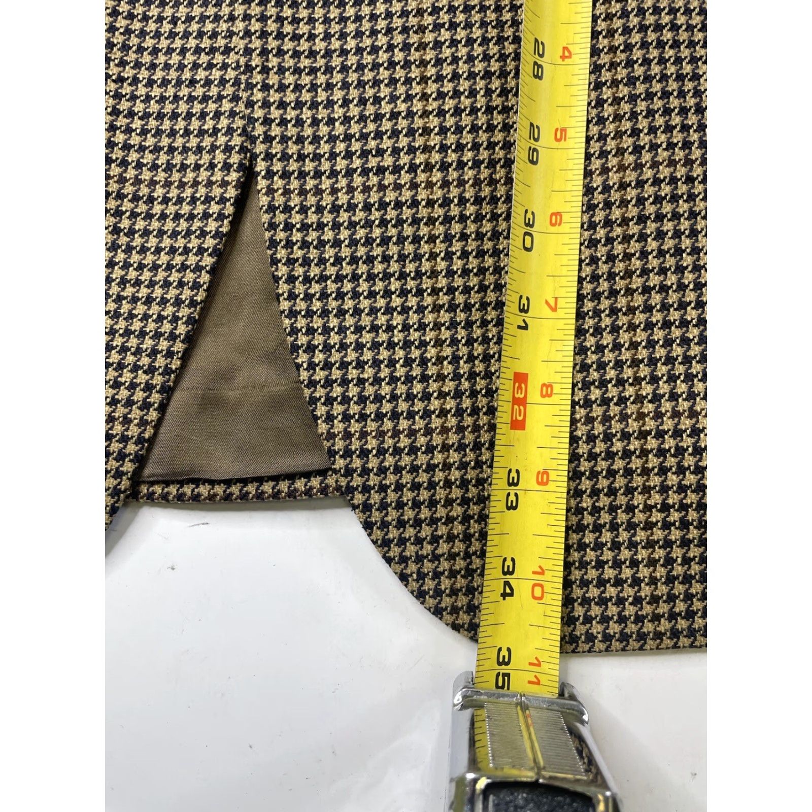 Ralph Lauren Ralph Lauren Sport Coat Blazer Men's 43T Brown Houndstooth Wool Silk Tweed Notch Lapel Single-Breasted Classic University Blazer Mens 43T Brown Size US XL / EU 56 / 4 - 7 Thumbnail