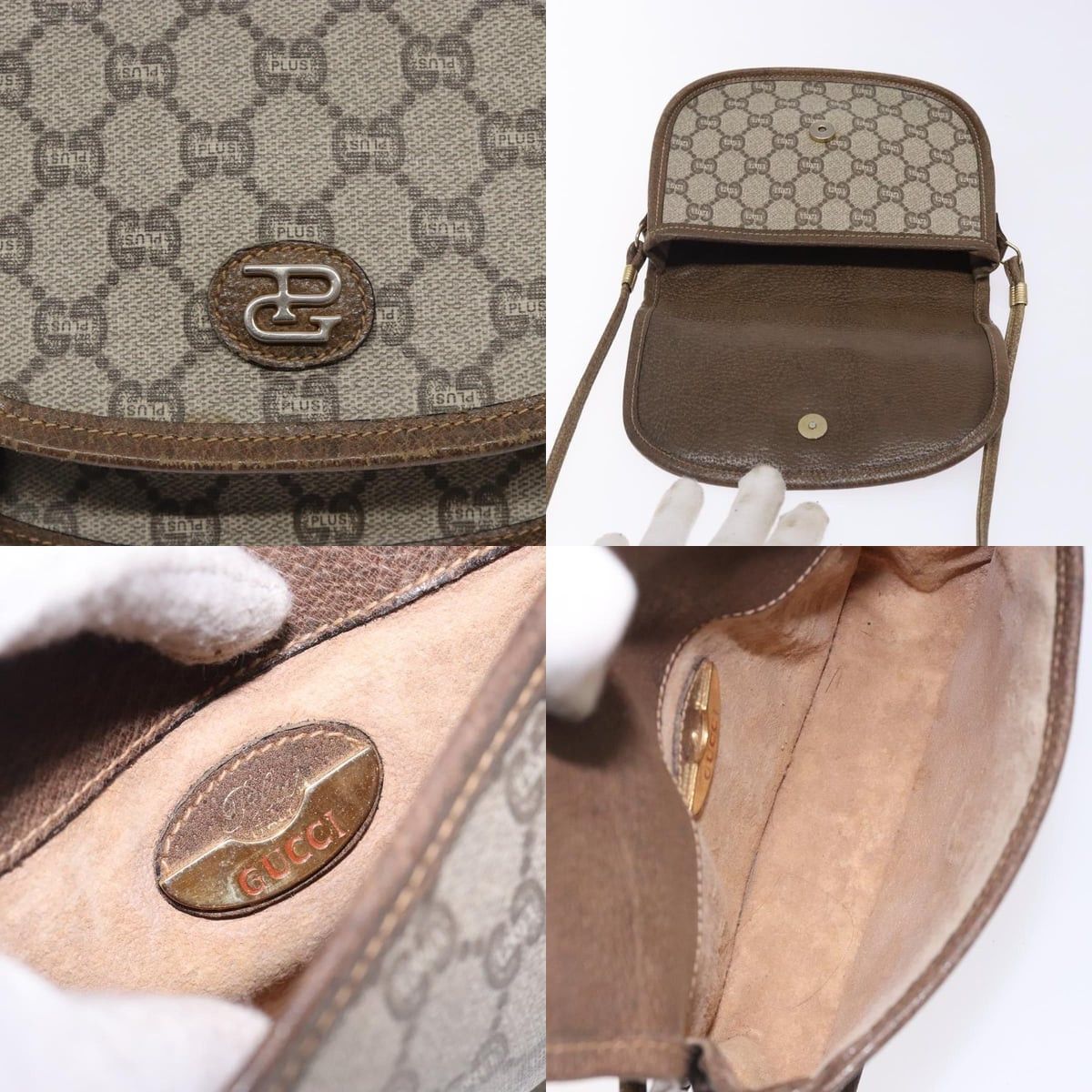Gucci GUCCI GG Plus Supreme Shoulder Bag Pvc Beige Gold Size ONE SIZE - 11 Thumbnail