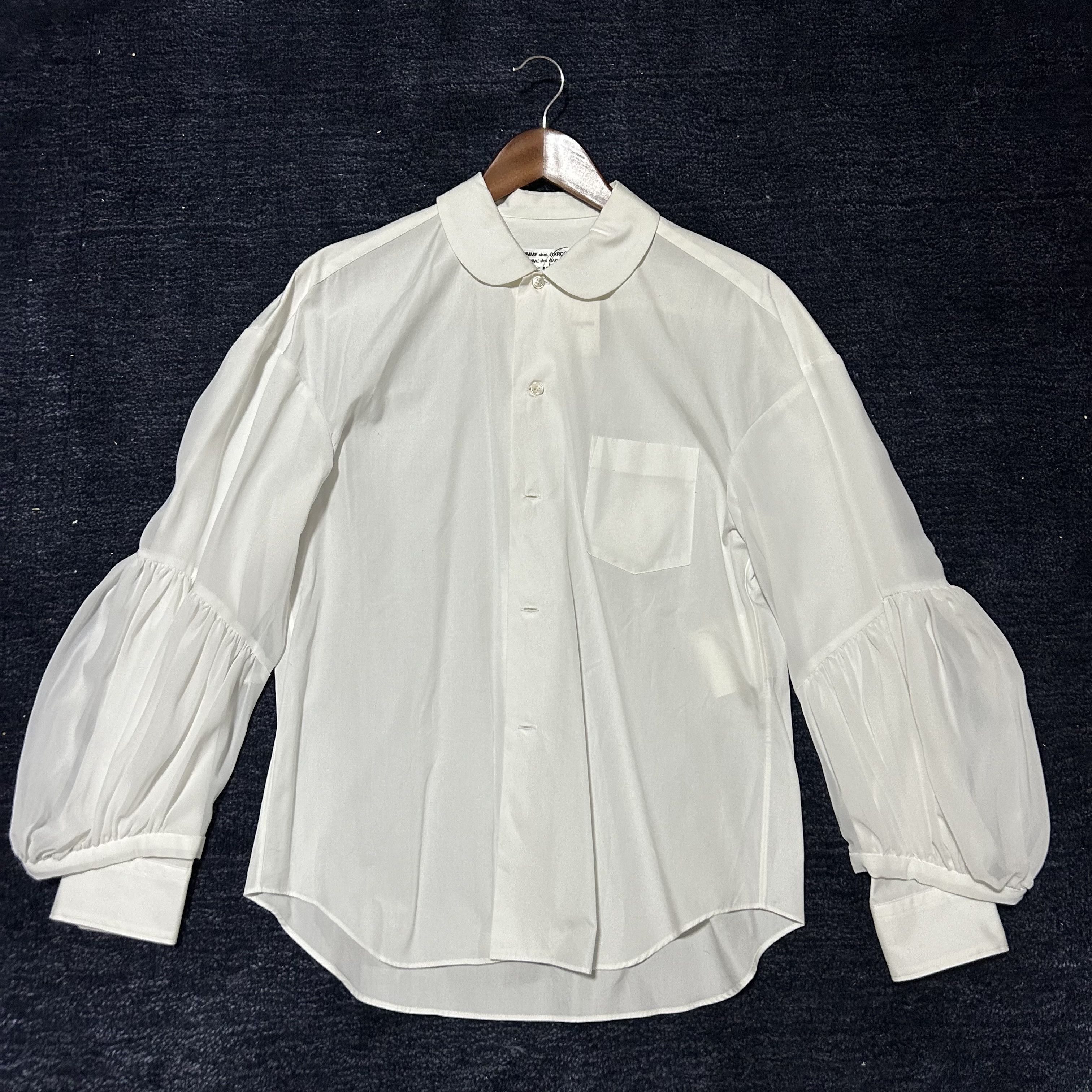 Comme des Garcons White Collared Blouse Size M / US 6-8 / IT 42-44 - 1 Thumbnail